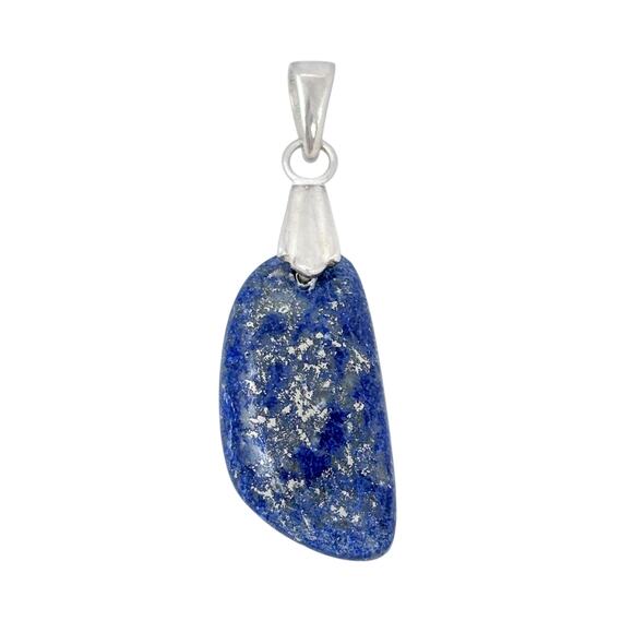 Blue Lapis Lazuli Dangle Pendant | Sterling Silver 925 - Picture 2 of 7